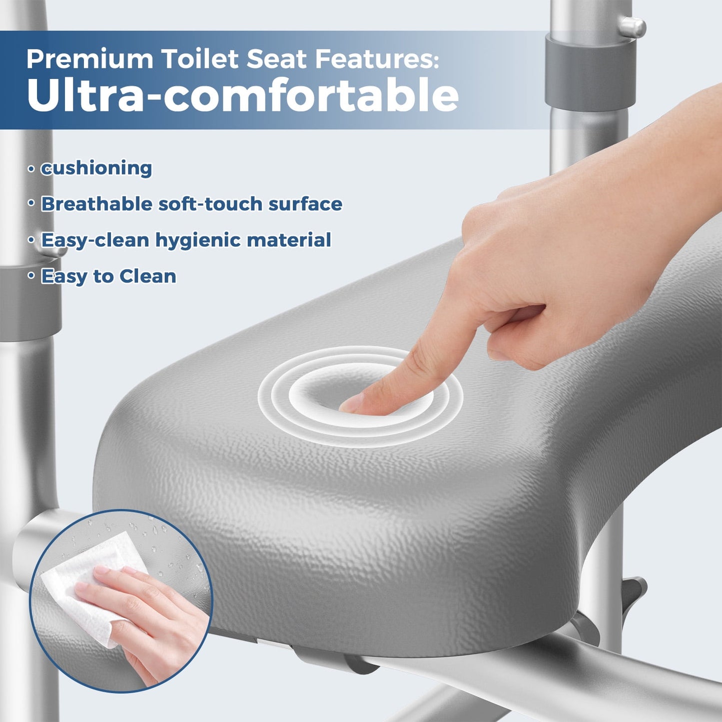 Toilet Seat Risers for Seniors, Width and Height Adjustable Raised Toilet Seat with Handles, Fit Elderly, Pregnant, Handicap Toilet Seat for Any Toilet Riser Heavy Duty up to 330lbs