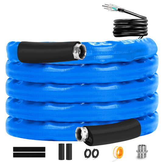 50FT Heated Water Hose for RV,-40℉Antifreeze Heated Drinking Garden Water Hose?Electrically Heated Garden Hoses, Rv Accessories, Rv Water Hose (50FT)