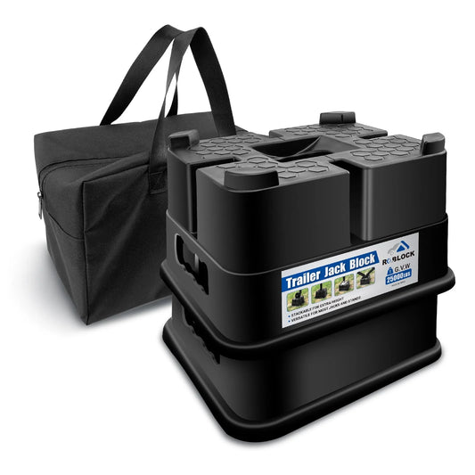 Trailer Jack Block,2 Packs RV Camper Stabilizer Blocks with Bag for Travel Trailer,Use for Any Tongue Jack,Post, Foot, 5th Wheels, Round