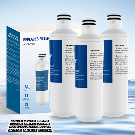 Aiqeek LT1000PC Refrigerator Water Filter 3-Pack NSF 42 Certified,Compatible with LG LT1000PC/PCS, MDJ64844601, ADQ747935/04
