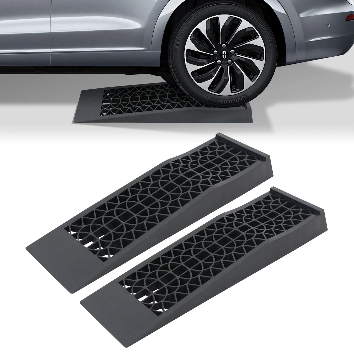 2PCS Low Profile Car Ramps, Lifts Vehicles for Maintenance or Oil Changes - Each Ramp is 27.56X7.87in, 3300lbs Capacity Per Pair
