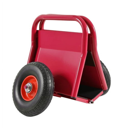 1000LBS Heavy Duty Panel Dolly, Slab Dolly, Two Handles, 9.3" Solid Rubber Tires, All-Terrain Movement for Heavy Drywall Sheet & Door Material,Red