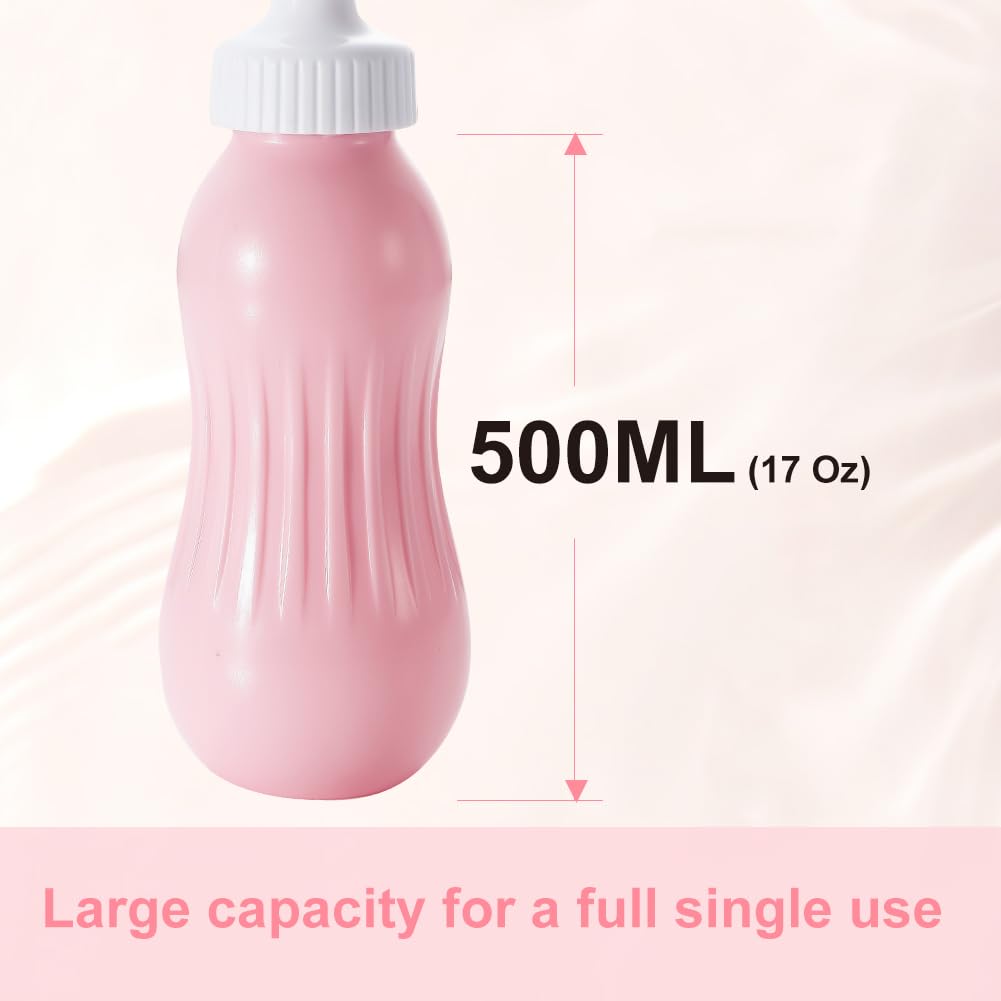 Lafati Outdoor Portable Bidet Sprayer, 17OZ (500ML) Large Capacity Handheld Personal Travel Bidet Kit with Travel Bag for Toilet Self Cleaning Pink
