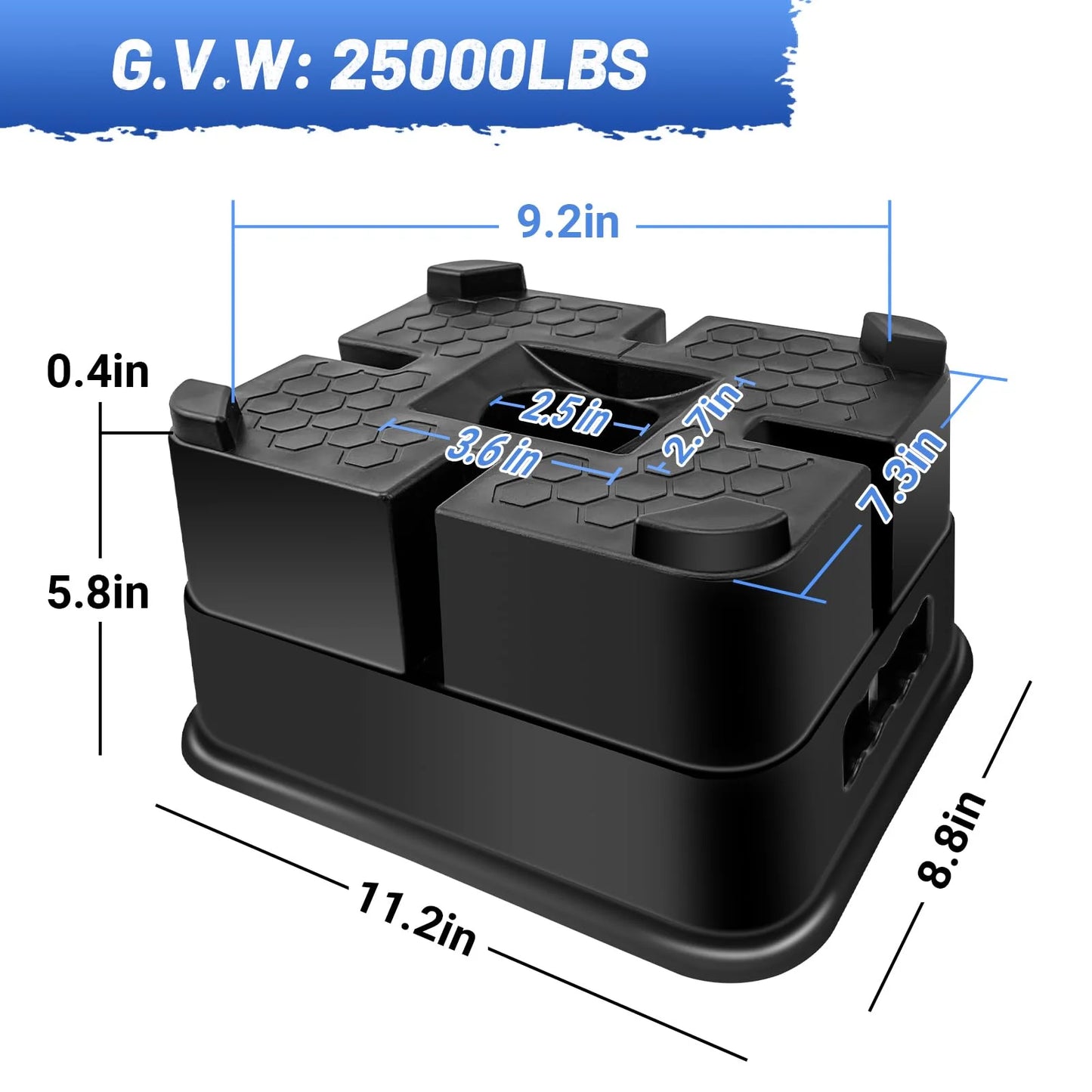 Trailer Jack Block,2 Packs RV Camper Stabilizer Blocks with Bag for Travel Trailer,Use for Any Tongue Jack,Post, Foot, 5th Wheels, Round