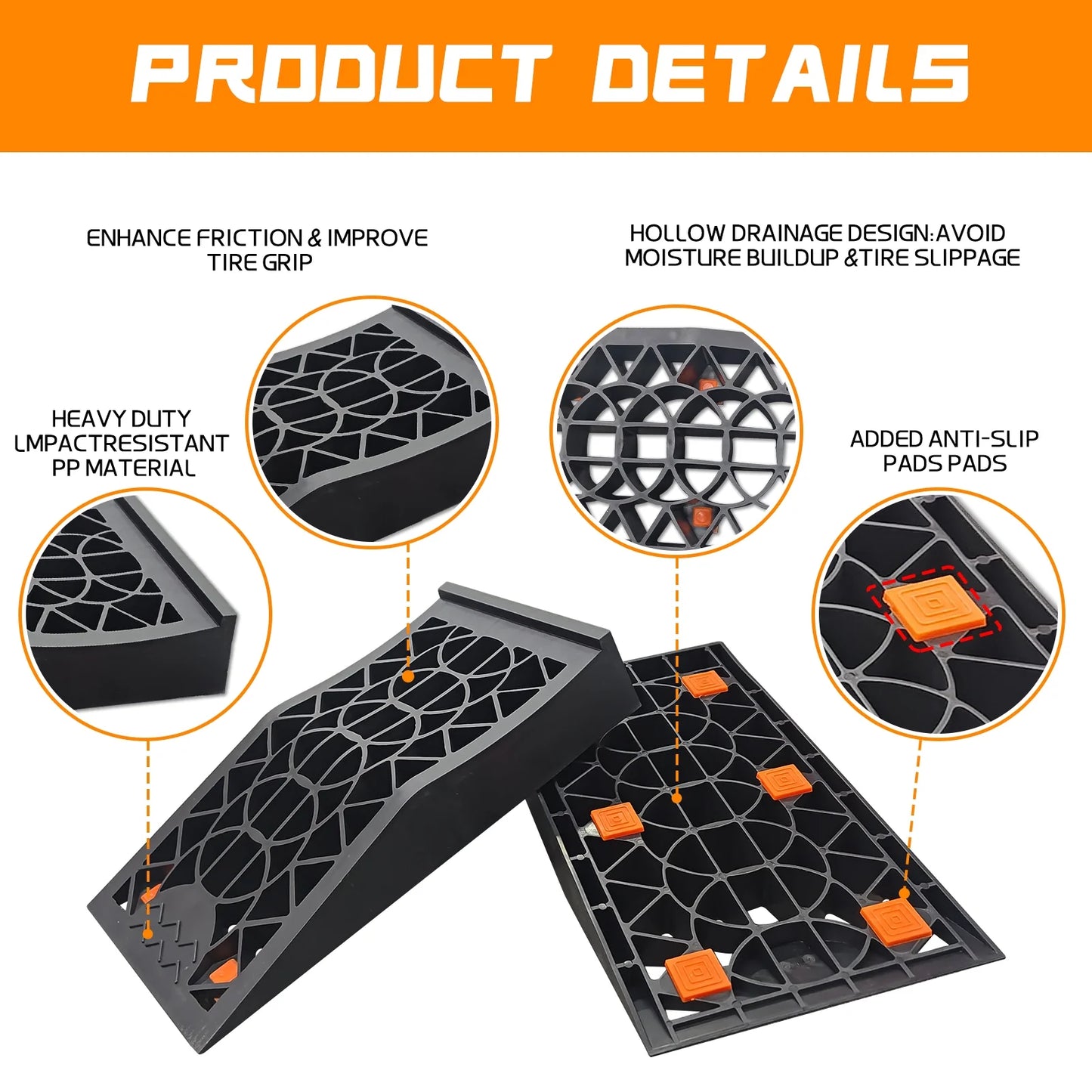 Car Ramp,Slow Profile Car Ramps,Rhino Ramps Driveway Ramp,2 Pack for Lift Vehicle Maintenance