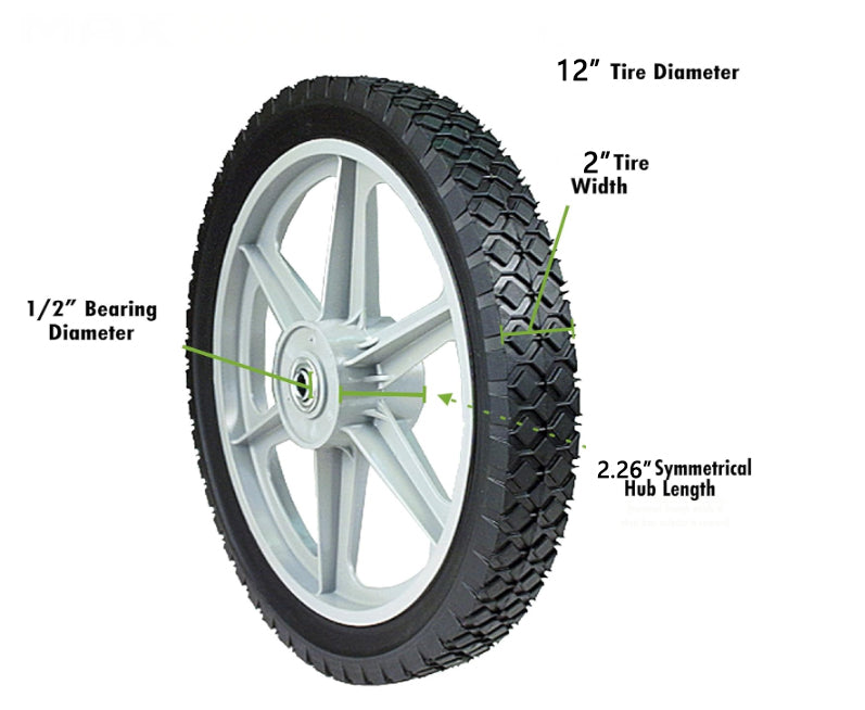 2 Pack Trailer Tire, 6PR,4.80-12,12" Rims 5 Lug White Spoke Wheel, Load Range C,Rubber