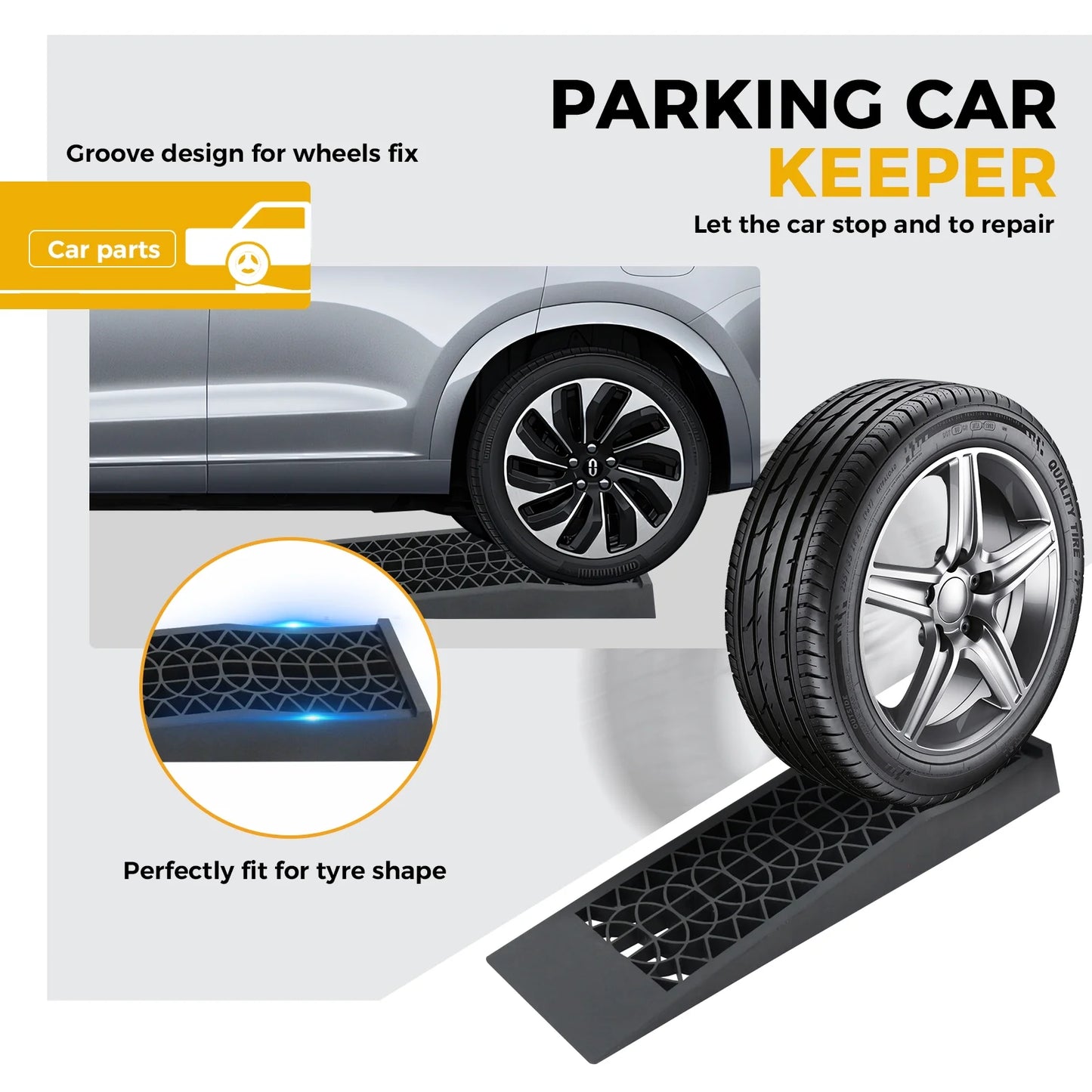 2PCS Low Profile Car Ramps, Lifts Vehicles for Maintenance or Oil Changes - Each Ramp is 27.56X7.87in, 3300lbs Capacity Per Pair