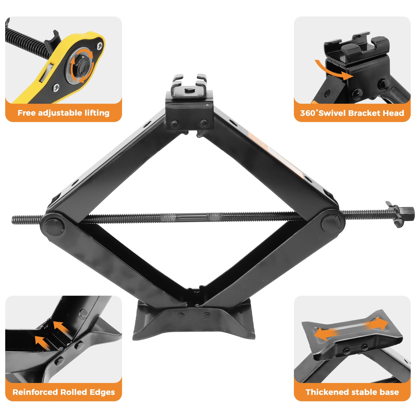 Car Jack Kit Scissor Jack for Car 3 Ton (6610 lbs) Tire Changing Kit with Lug Wrench Car Emergency Kit for Car SUV MPV