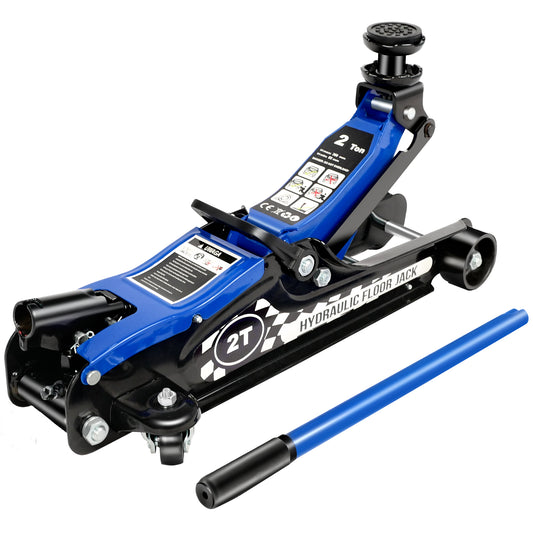 Floor Jack,3Ton/6600lbs Low Profile Floor Car Jack,dual Piston Quick Lift Pump,Lifting Range 75mm/2.95"-460mm/18.11",Blue
