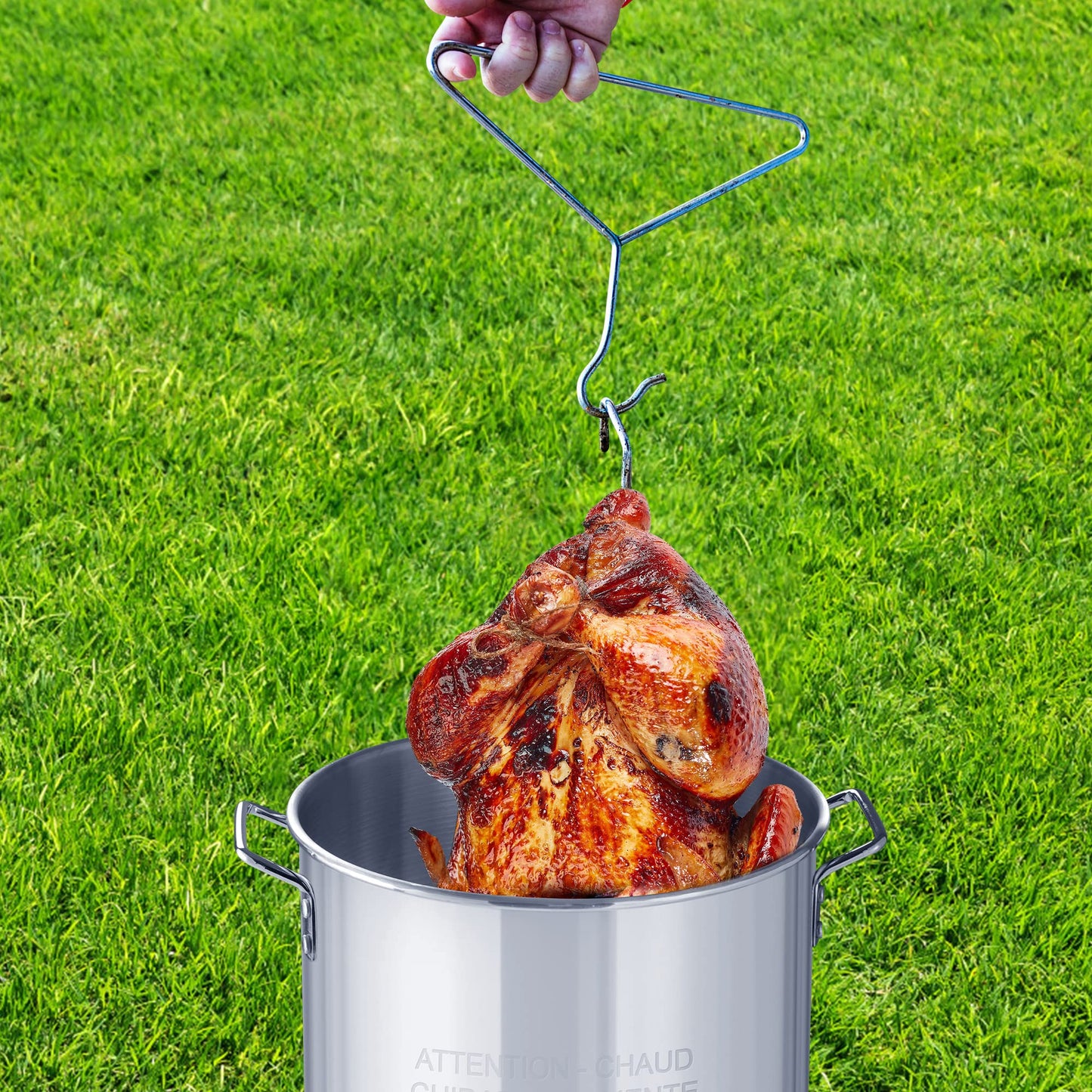 Propane Outdoor Turkey Fryer Set Seafood Boiler Kit with 55000 BTU Gas Burner and Heavy Duty Steel Frame