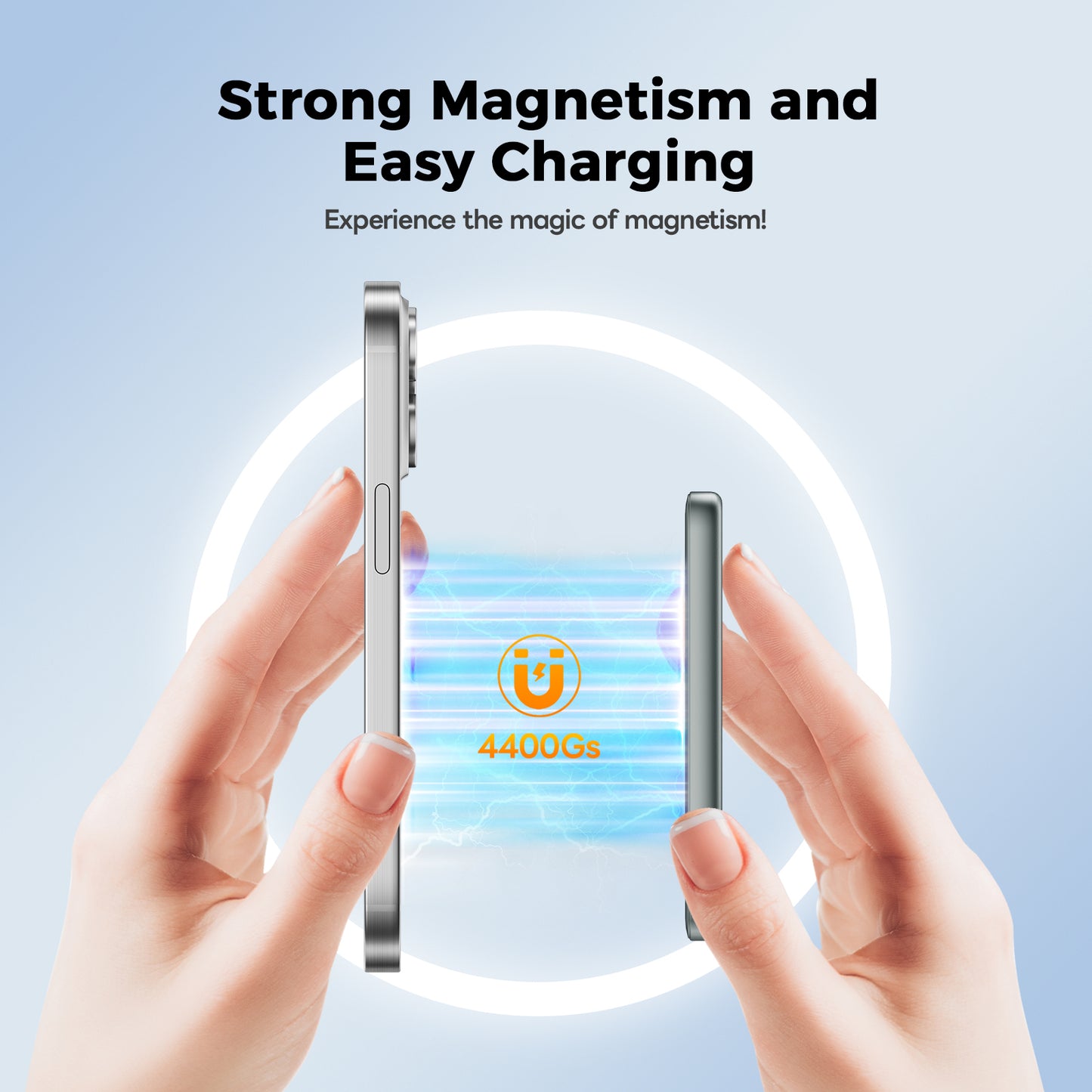 Magnetic Portable Charger, Ultra Slim 5,000mAh Wireless Portable Charger with USB-C Cable, Fast Charging WirelessMagsafe-Compatible Charger for iPhone 16/15/14/13/12—Grey