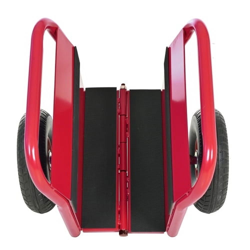 1000LBS Heavy Duty Panel Dolly, Slab Dolly, Two Handles, 9.3" Solid Rubber Tires, All-Terrain Movement for Heavy Drywall Sheet & Door Material,Red