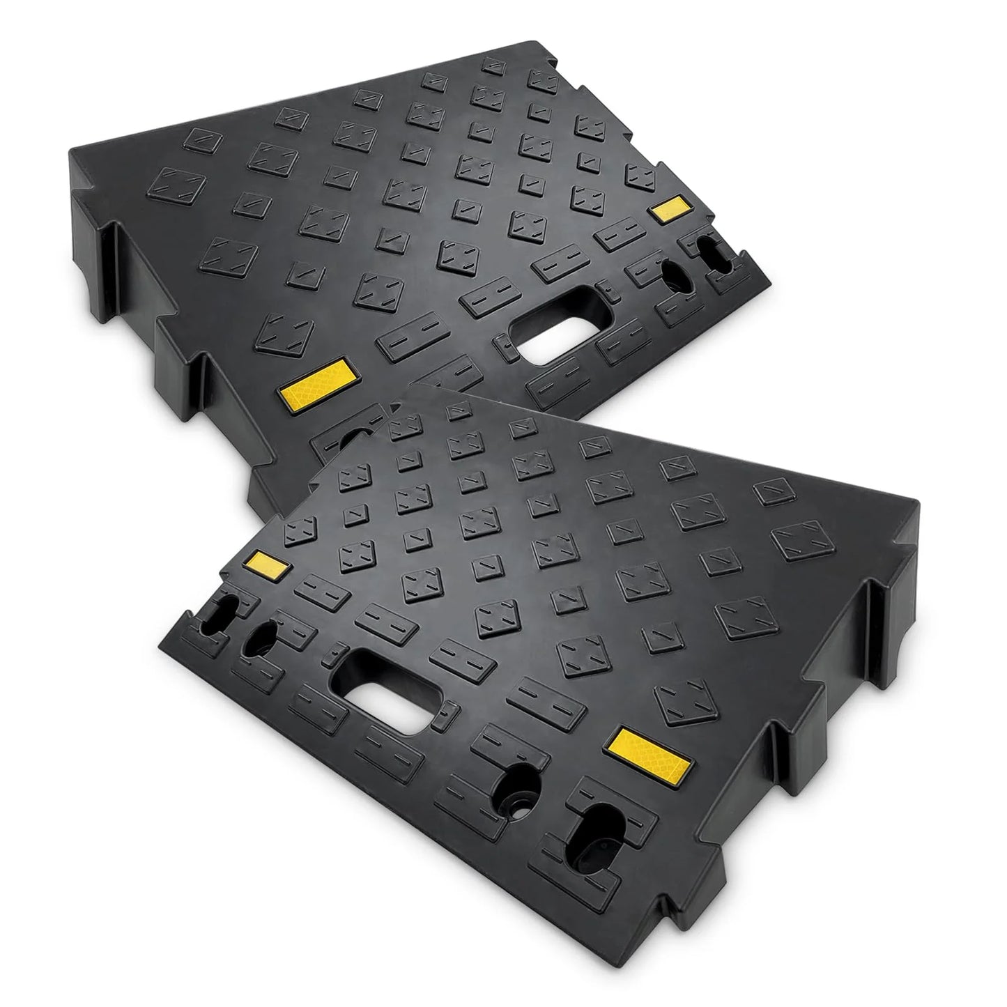 4" High 2 PCS Driveway Curb Ramps,Rubber Curb Ramps  for Sidewalk Lawn Mower Cars Wheelchairs Pet Mobility,Load Capacity 6600 lbs