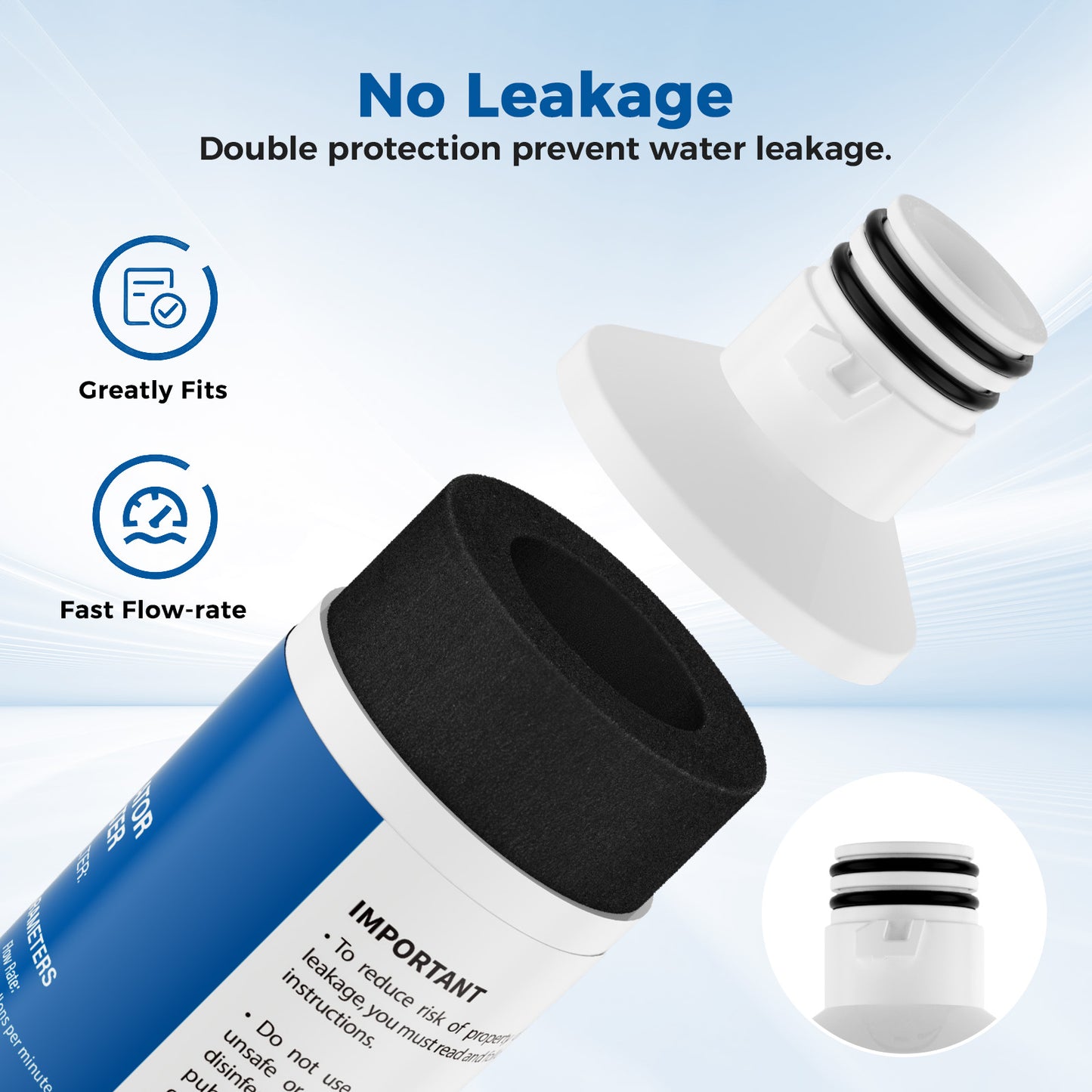 Aiqeek LT1000PC Refrigerator Water Filter 3-Pack NSF 42 Certified,Compatible with LG LT1000PC/PCS, MDJ64844601, ADQ747935/04