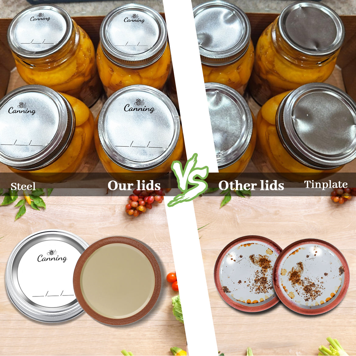 36Pcs Canning Lids with Rings Regular Mouth, Premium Mason Jar Lids with Bands/Rings for Regular Mouth Ball, Kerr Jars - Food Grade Material, 100% Fit & Airtight for Regular Mouth Mason Jars