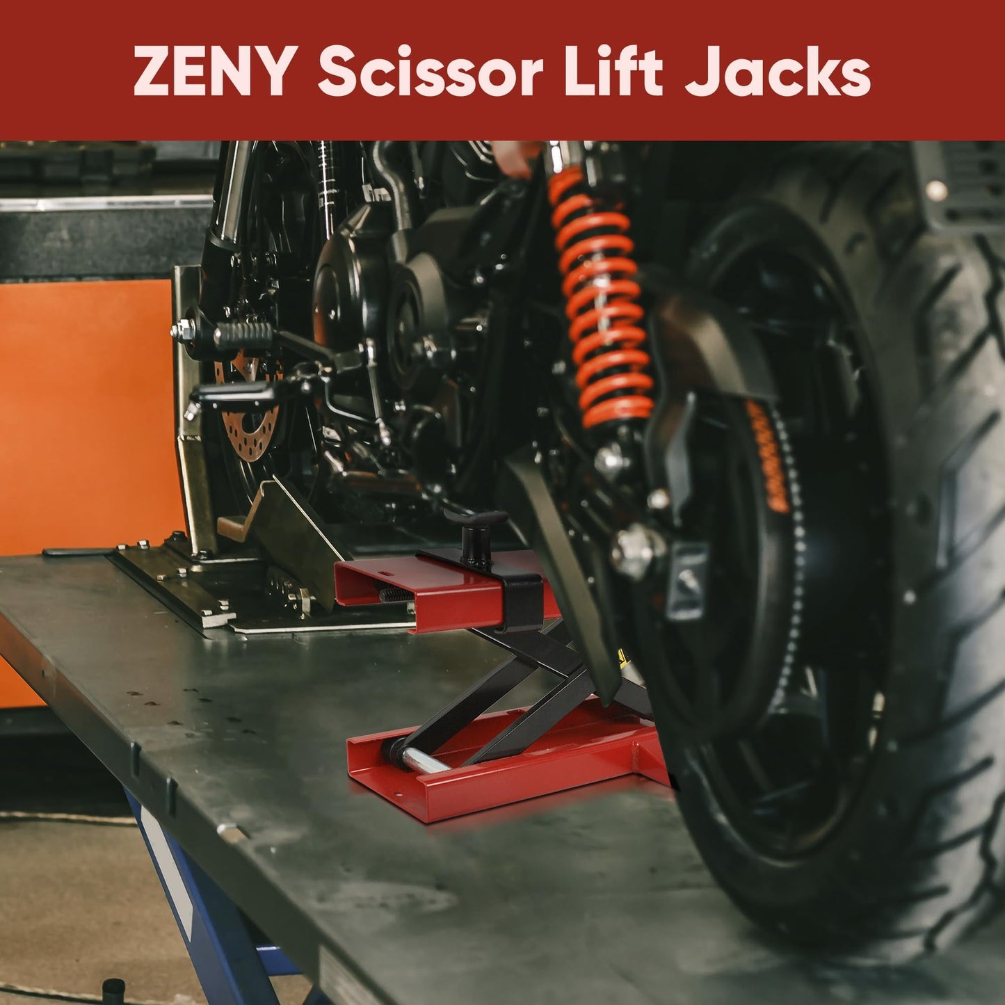 LAFATI 1100 LBS Motorcycle Scissor Lift Jack - Heavy-Duty Center Stand for ATVs & Dirt Bikes