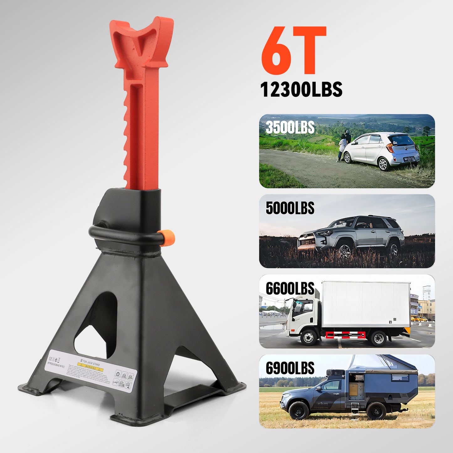 Lafati Jack Stands 6 Ton(123,00 LBs) Lifting Car Stand, Fit Use for Cars Automotive Sedans, 2 Pack