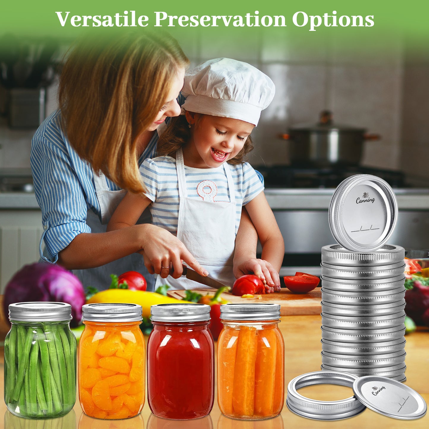 36Pcs Canning Lids with Rings Regular Mouth, Premium Mason Jar Lids with Bands/Rings for Regular Mouth Ball, Kerr Jars - Food Grade Material, 100% Fit & Airtight for Regular Mouth Mason Jars