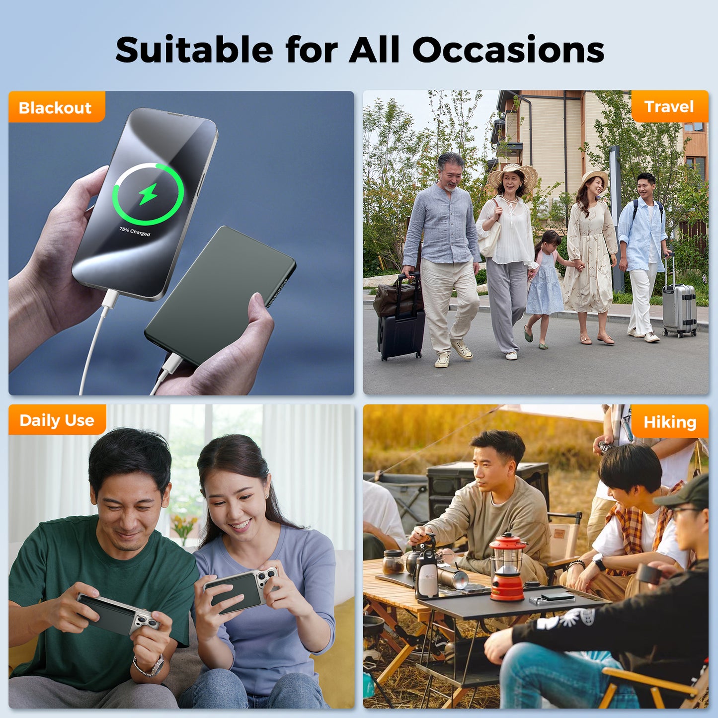 Magnetic Portable Charger, Ultra Slim 5,000mAh Wireless Portable Charger with USB-C Cable, Fast Charging WirelessMagsafe-Compatible Charger for iPhone 16/15/14/13/12—Grey