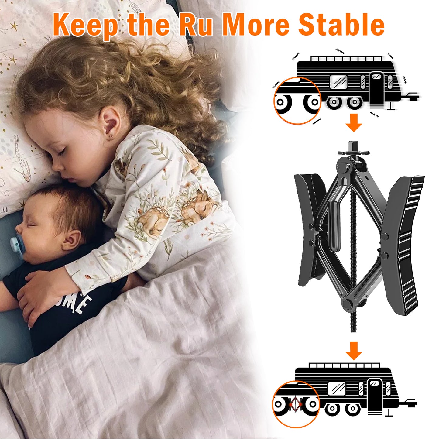 Camper Wheel Chock Stabilizer 2 Sets for RV Travel Trailer Heavy Duty X-Shaped RV Stabilizer Wheel Chock Anti-Move Tire Wheel Chock