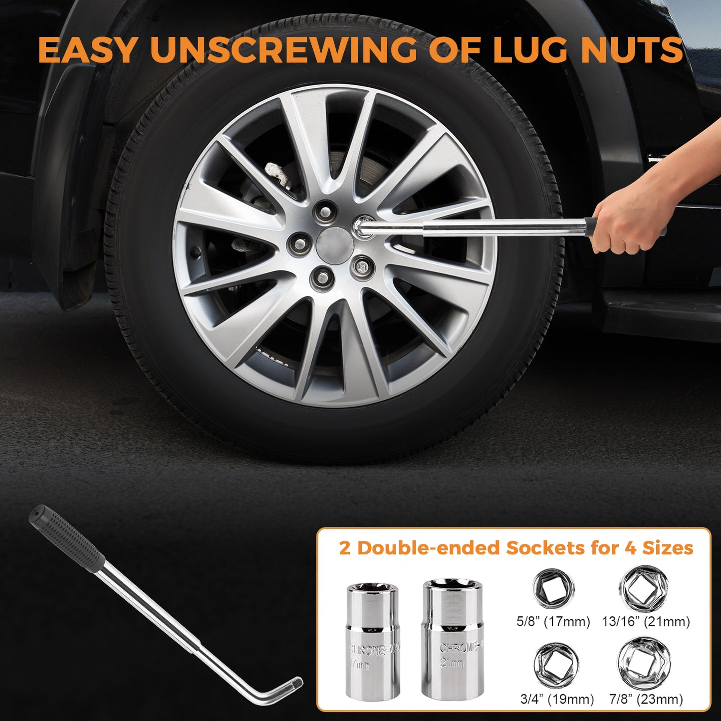 Car Jack Kit Scissor Jack for Car 3 Ton (6610 lbs) Tire Changing Kit with Lug Wrench Car Emergency Kit for Car SUV MPV