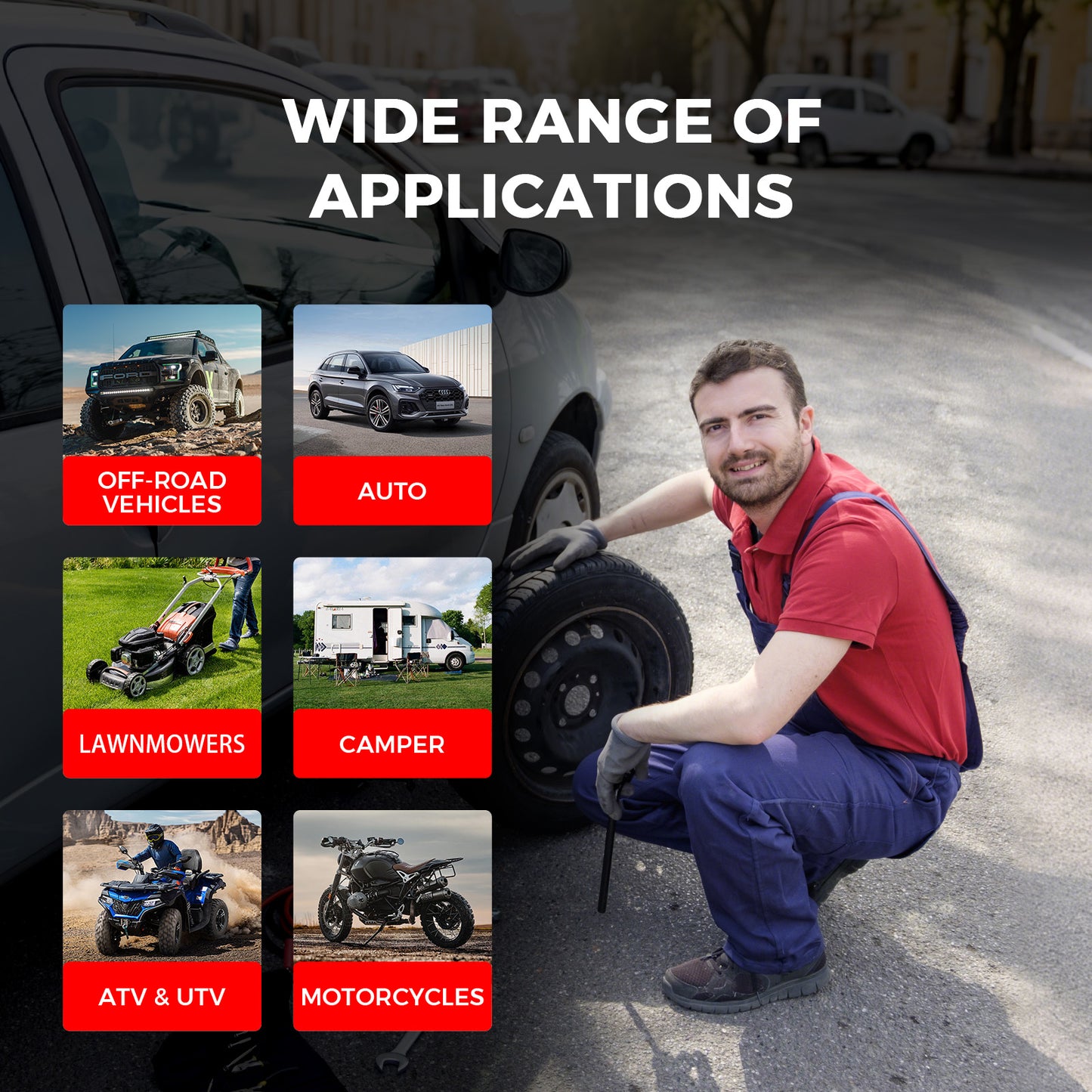 46 Pcs Professional Tire Repair Kit,Heavy-Duty Universal Plug & Patch Kit for Tubeless Tires, with T-Handle Tool for Car, Truck, Motorcycle, RV and More