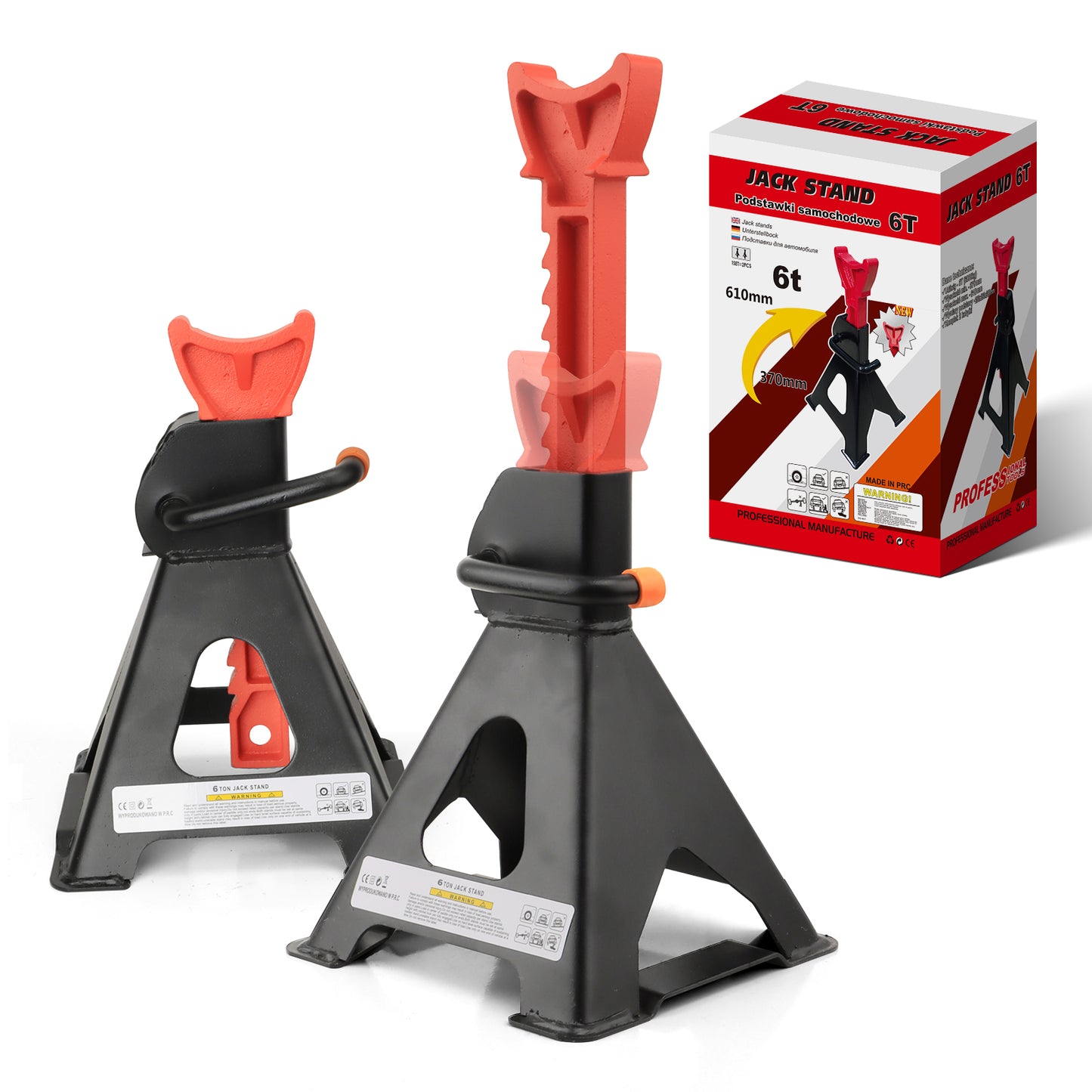 Lafati Jack Stands 6 Ton(123,00 LBs) Lifting Car Stand, Fit Use for Cars Automotive Sedans, 2 Pack