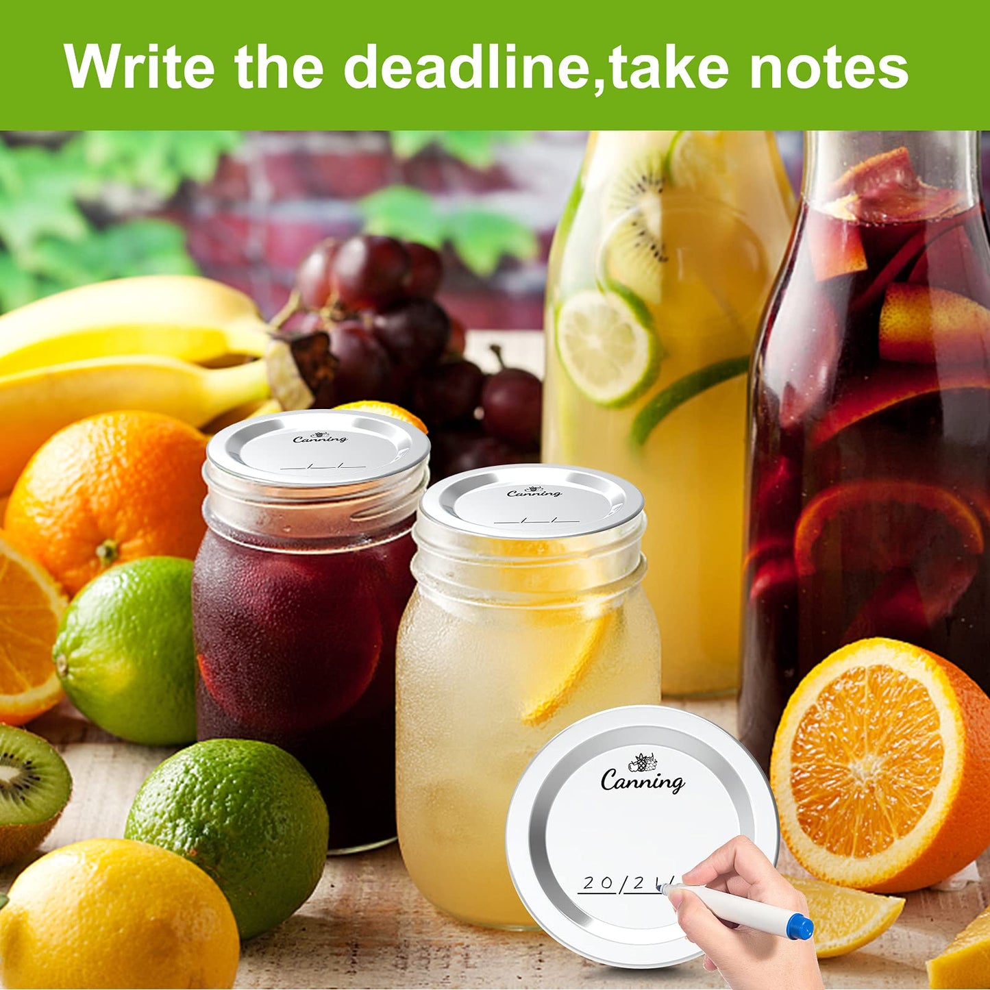 Weswose 200pcs Regular Mouth Canning Lids with Sealing - Mason Jar Lids for Canning, Reusable Leak Proof Split-Type Gold Lids, Food Grade Material