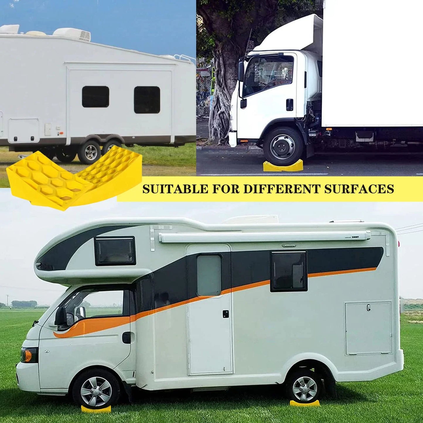 Camper Leveler 2 Pack,Rv Accessories for Travel Trailers  RV Leveling Blocks Ramps Kit for Travel Trailer