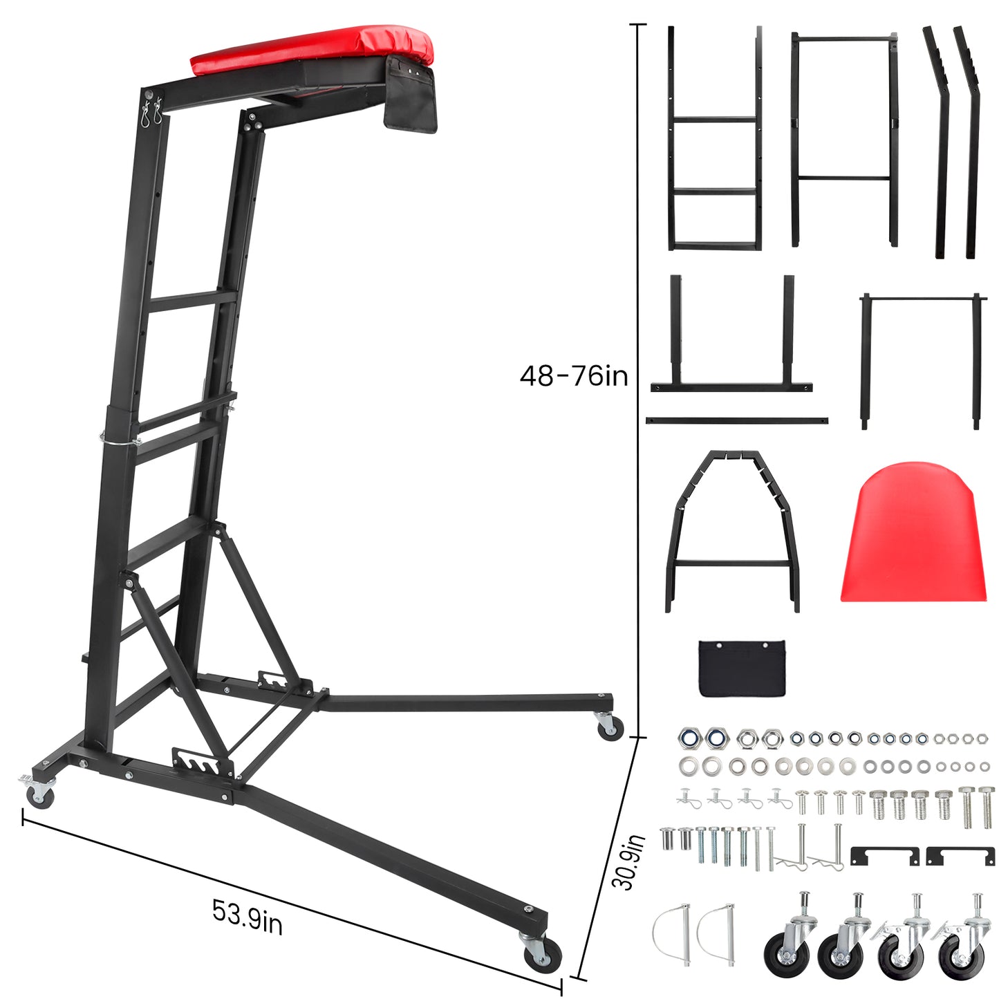 Foldable Topside Creeper, Automotive Engine Creeper with 45”-66” Adjustable Height, 400LBS Capacity High Top Automotive Creeper with 4 Swivel Caster Wheels and Cushions for Garage, Shop, Auto Repair