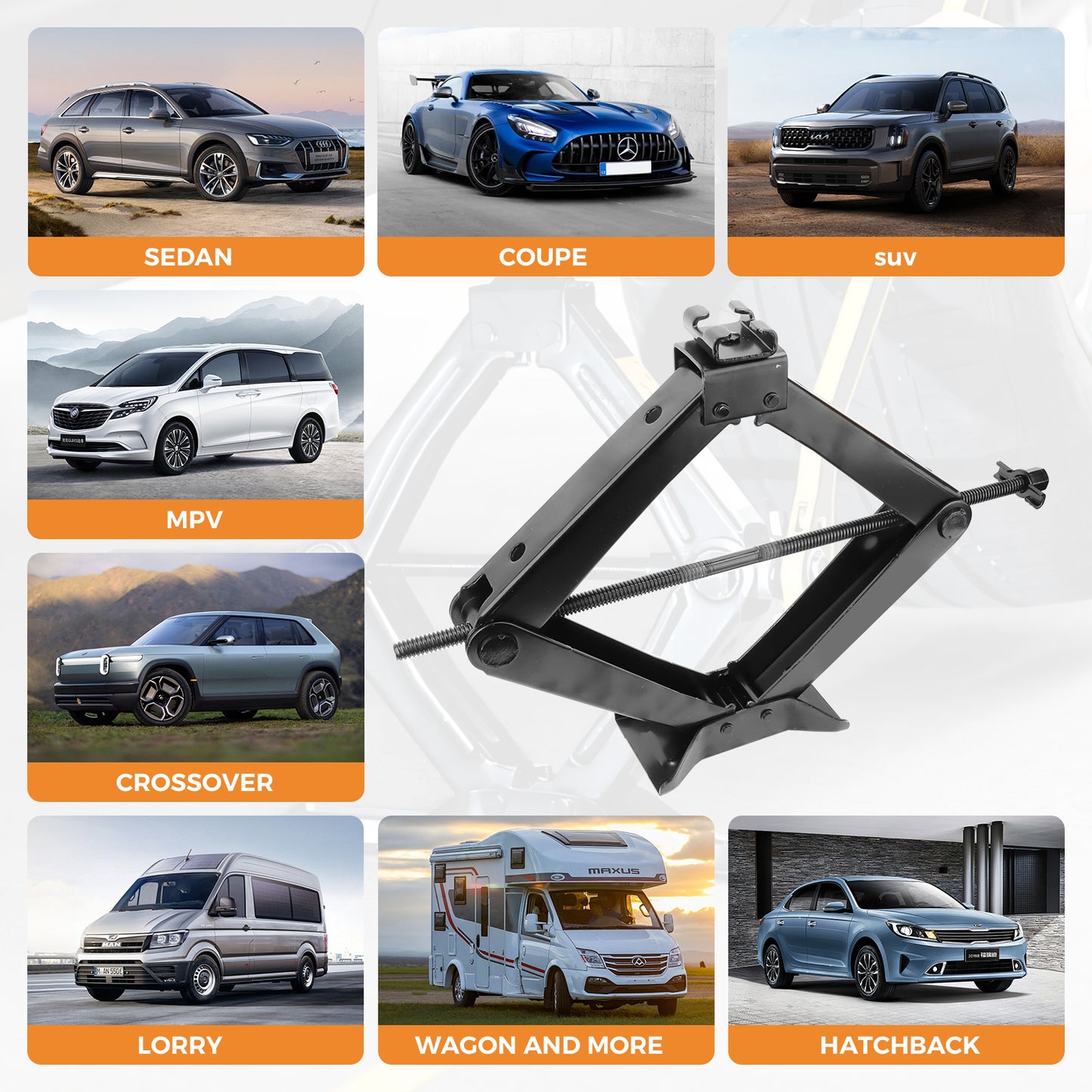 Car Jack Kit Scissor Jack for Car 3 Ton (6610 lbs) Tire Changing Kit with Lug Wrench Car Emergency Kit for Car SUV MPV