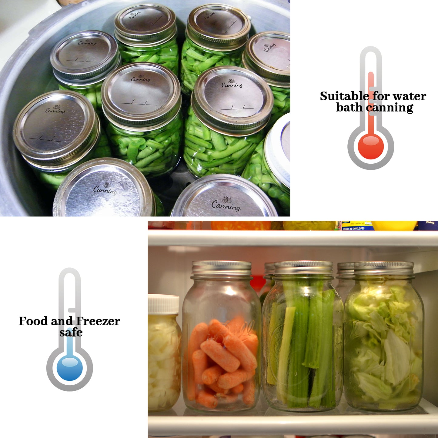 36Pcs Canning Lids with Rings Regular Mouth, Premium Mason Jar Lids with Bands/Rings for Regular Mouth Ball, Kerr Jars - Food Grade Material, 100% Fit & Airtight for Regular Mouth Mason Jars