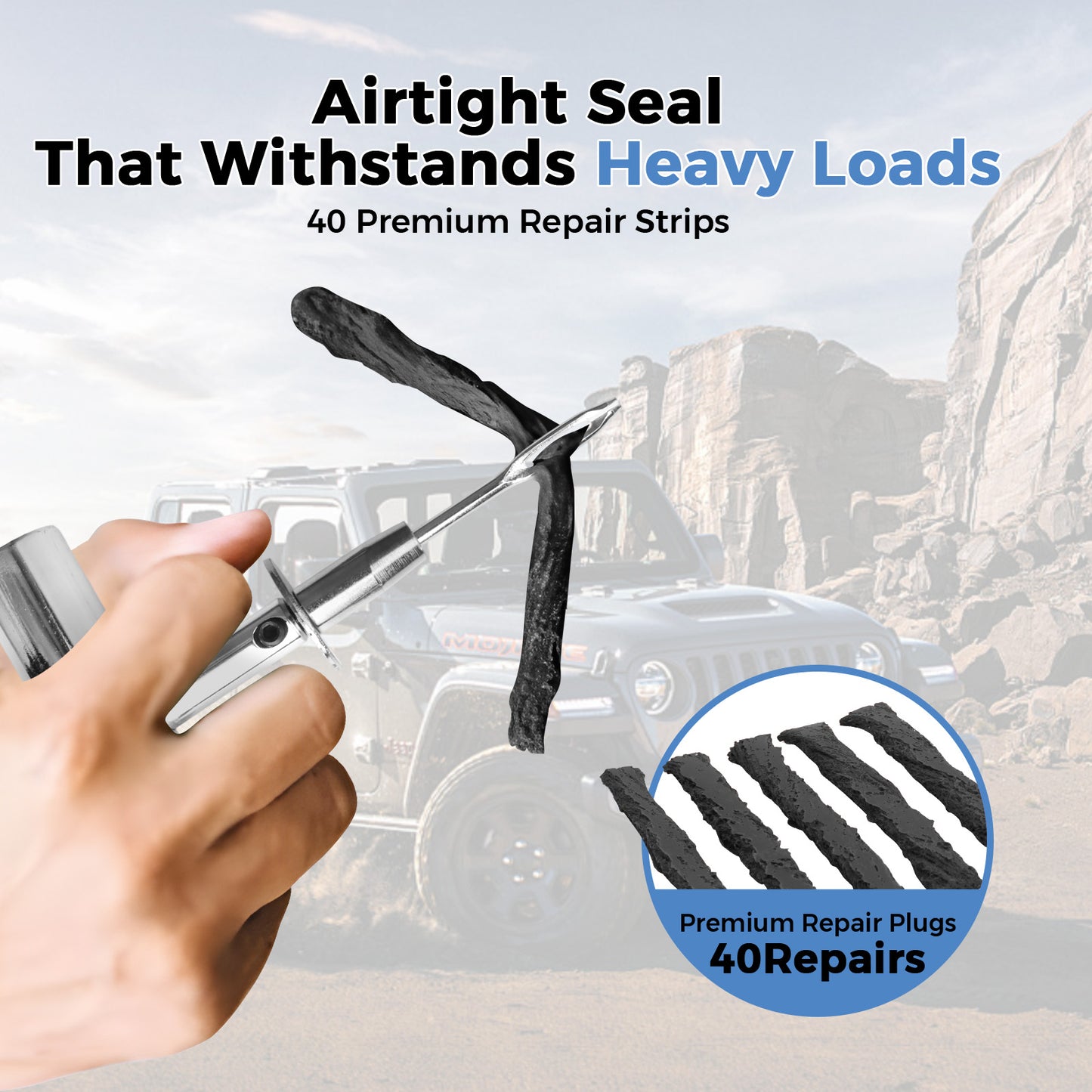 69 Pcs Professional Tire Repair Kit,Heavy-Duty Universal Plug & Patch Kit for Tubeless Tires, with T-Handle Tool for Car, Truck, Motorcycle, RV and Mores