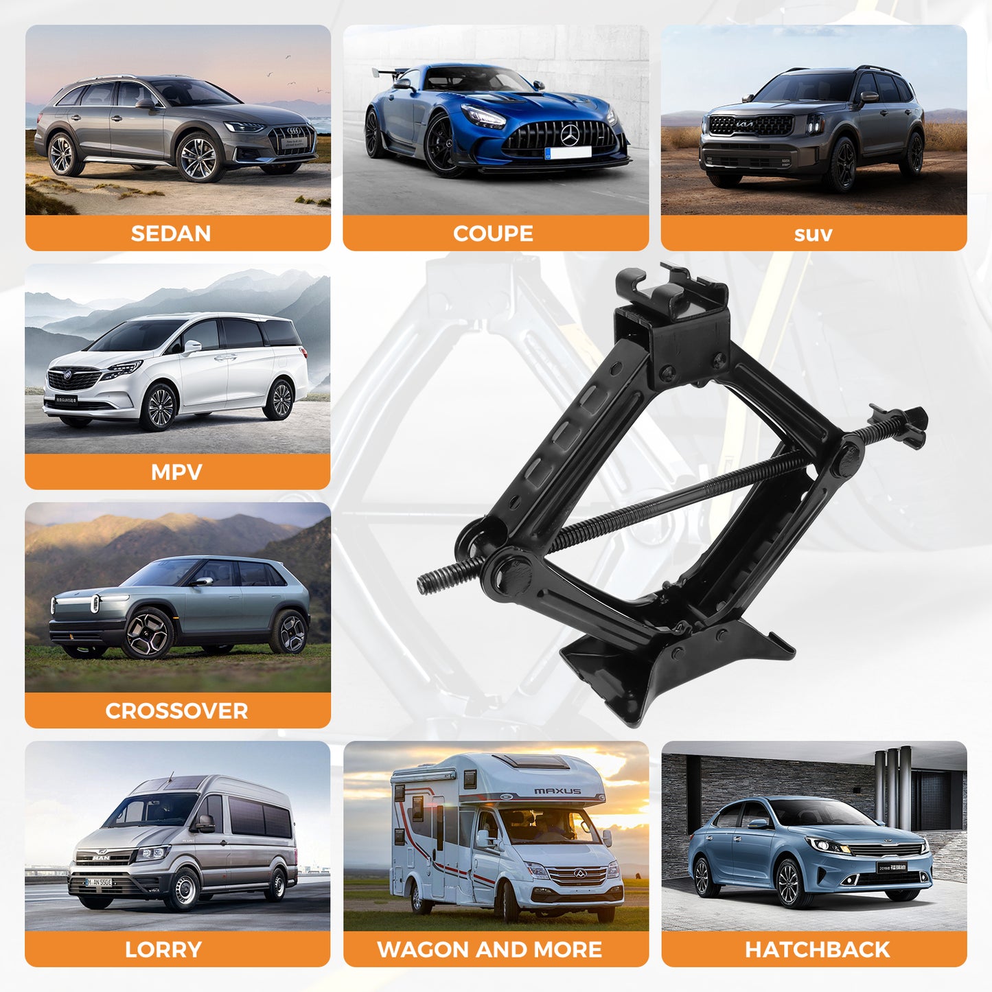 Scissor Jack for Car 1.5 Ton (3306 lbs) Heavy-Duty Car Jack Kit, Universal Tire Jack Tool Kit - Portable Car Lift Jack with Ratcheting Handle and L-Wrench for Auto SUV MPV