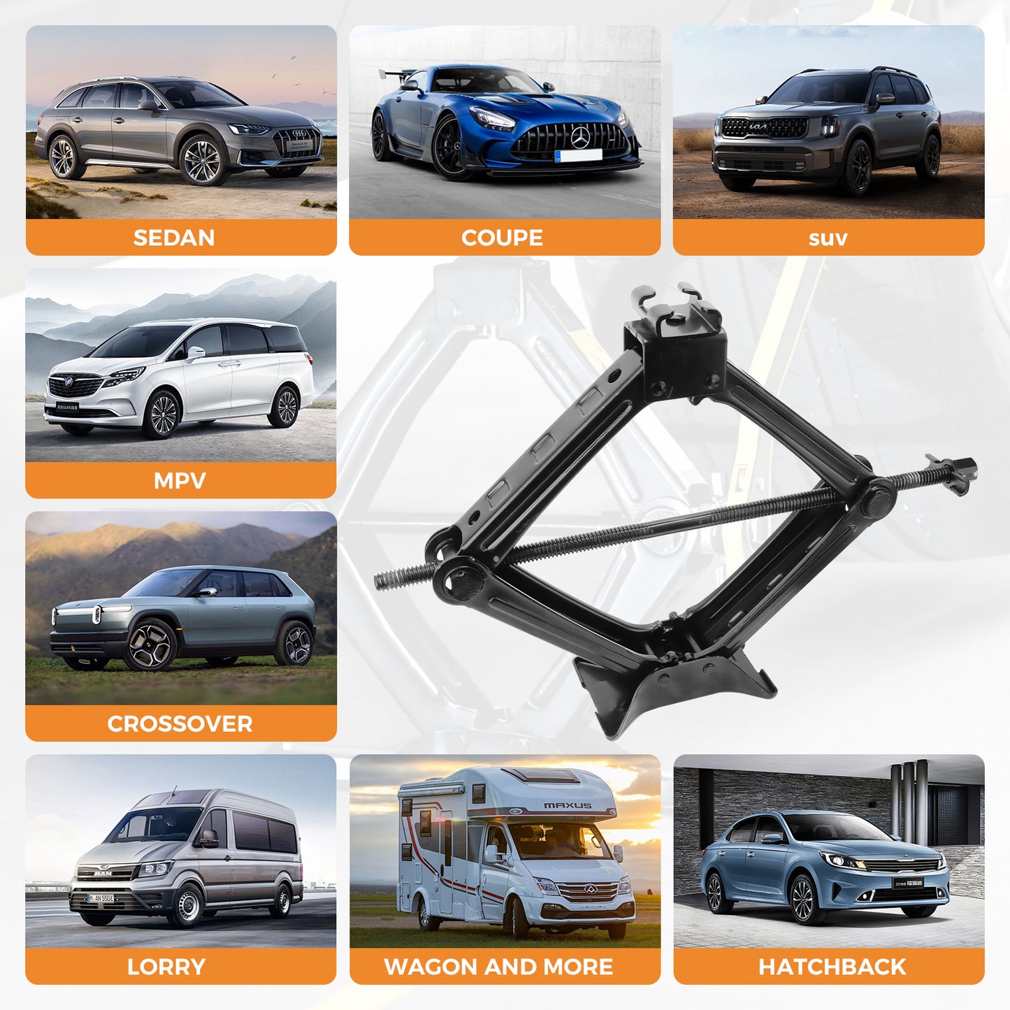 Car Jack Kit Scissor Jack for Car 2 Ton (4409 lbs) Tire Jack Tool Kit Universal Car Emergency Kit with Lug Wrench Tire Changing Kit for Car SUV