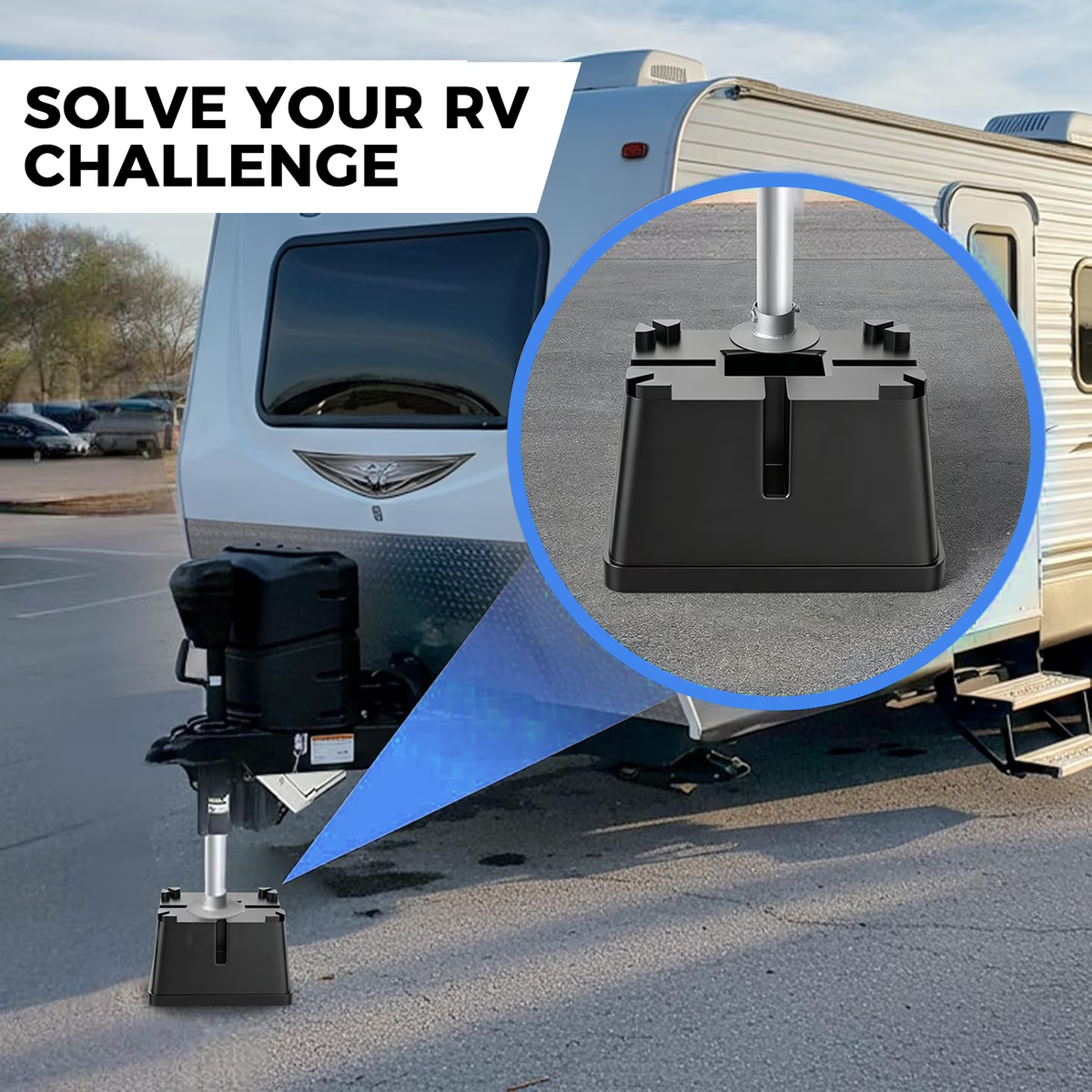 Trailer Jack Block,2 Packs RV Camper Stabilizer Blocks with Bag for Travel Trailer,Use for Any Tongue Jack,Post, Foot, 5th Wheels, Round