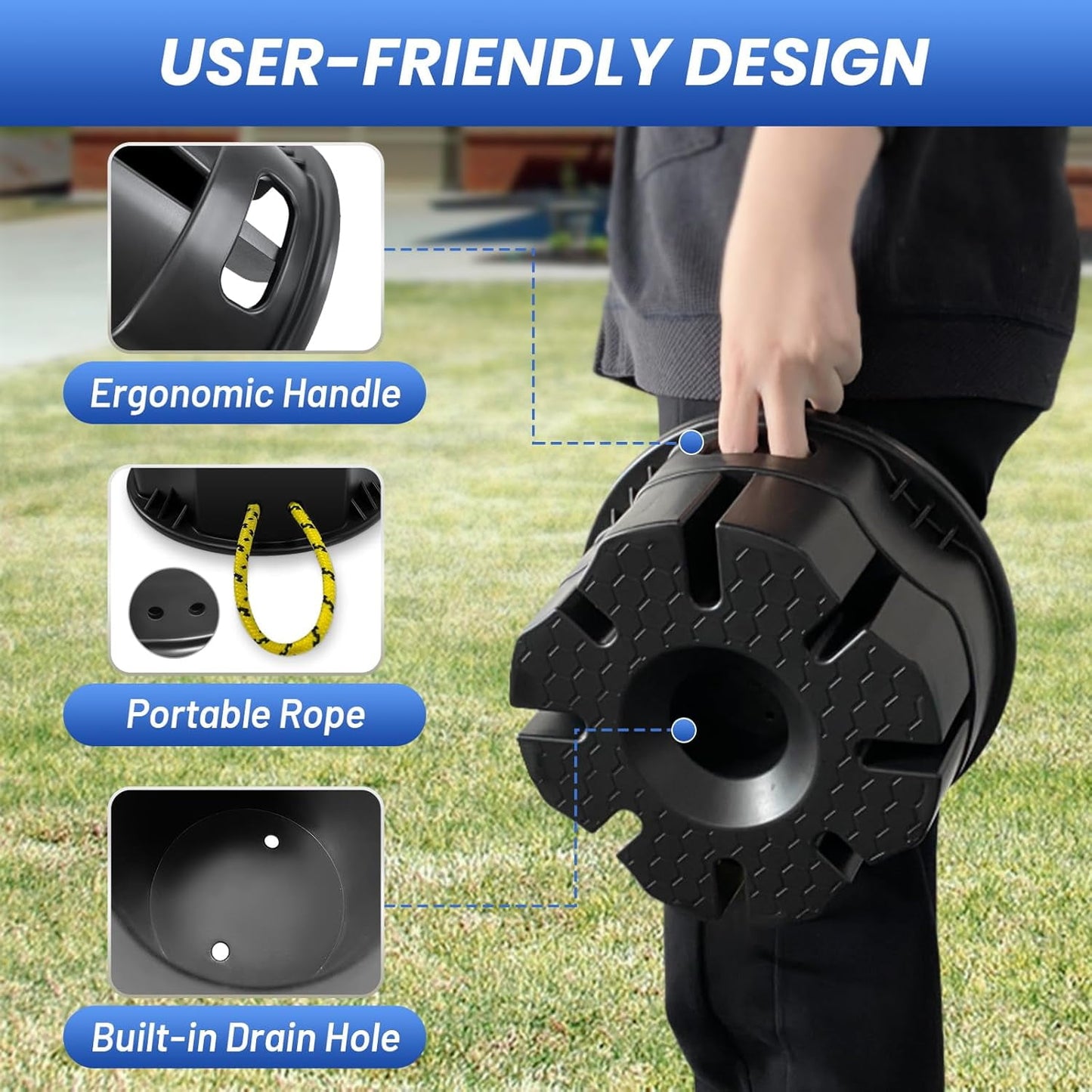 4 Packs Trailer Jack Block - 6" RV Leveling Blocks with Bag, Use for Any Tongue Jack, Post, Foot, 5th Wheels, Round Square or Scissor Stabilizer