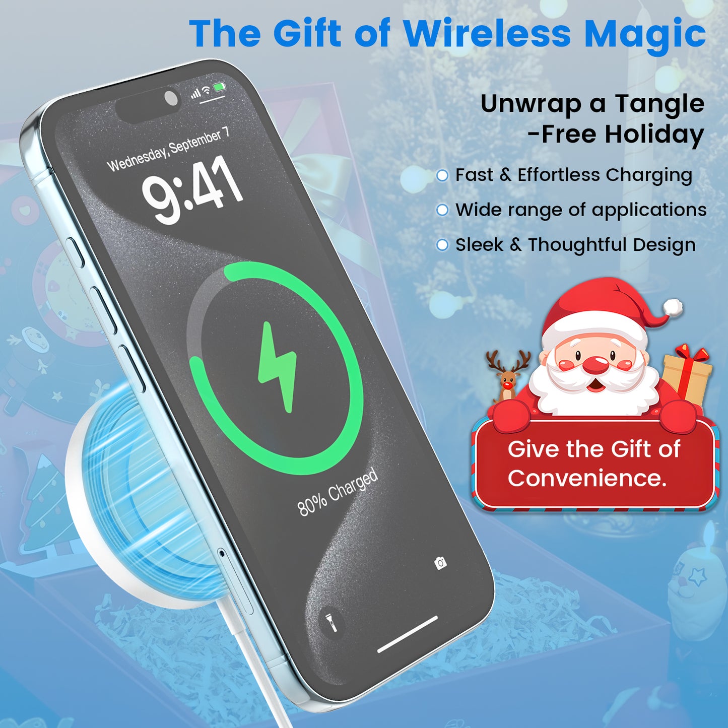 Magnetic Wireless Charger Fast MagSafe Charger for iPhone 17 Pro Max/17 Pro/iPhone 16Pro Max/15 Plus/14/13/12/AirPods 3/2/Pro/Pro 2 Magnet Charging Pad Mag Safe Chargerwith Dual Charging Ports
