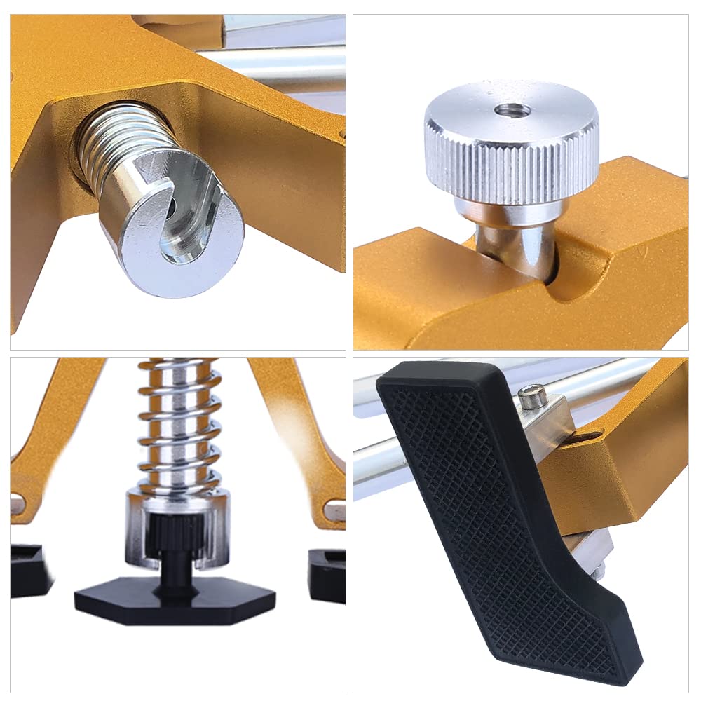 Auto Dent Puller Kits,Adjustable Golden Dent Remover Tools Paintless Dent Repair Kit Dent Lifter Puller for Car Large & Small Ding Hail Dent Removal