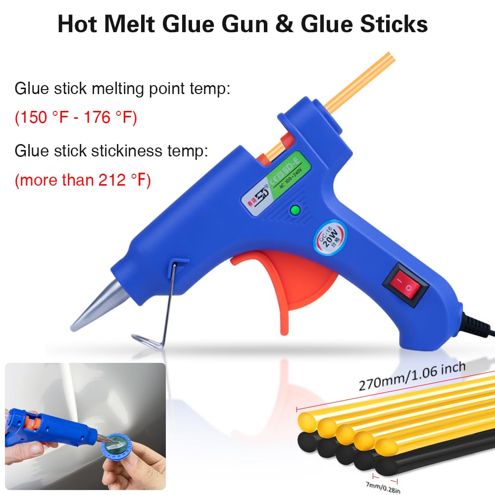 Auto Dent Puller Kits,Adjustable Golden Dent Remover Tools Paintless Dent Repair Kit Dent Lifter Puller for Car Large & Small Ding Hail Dent Removal