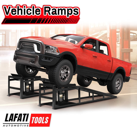 Lafati 2PCS 5T 10000lbs Hydraulic Car Ramps - Heavy Duty Steel Construction for Home Garage & Professional Use