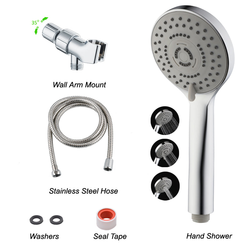 Lafati Shower Head with Handheld Rain Shower head with 60" Hose and Adjustable Brass Joint Holder- Detachable Heads for Bathroom Upgrade