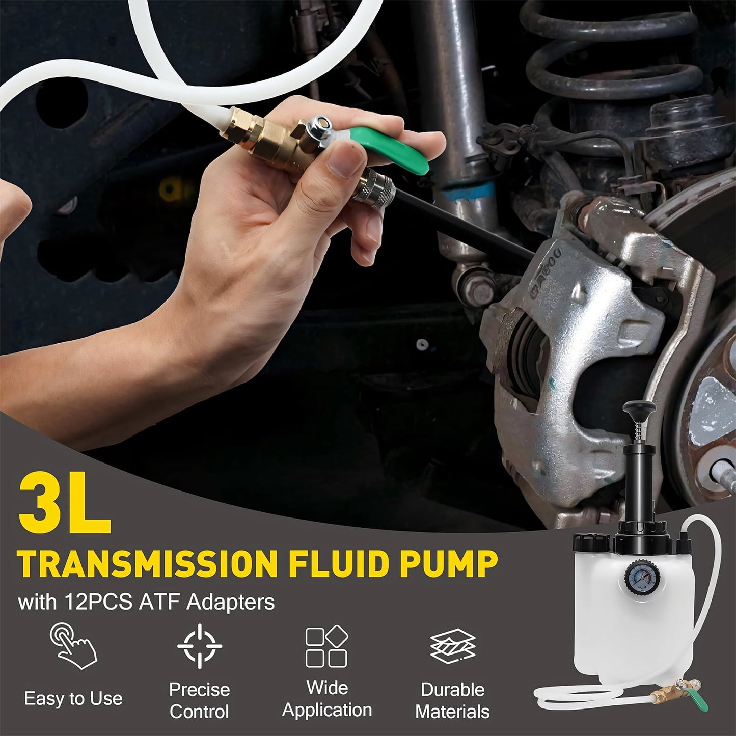 3L Transmission Fluid Pump Manual Oil Transfer Pump Fluid Transfer Pump Oil Filling Filler System Tool Extractor Tool Kit with Adapters