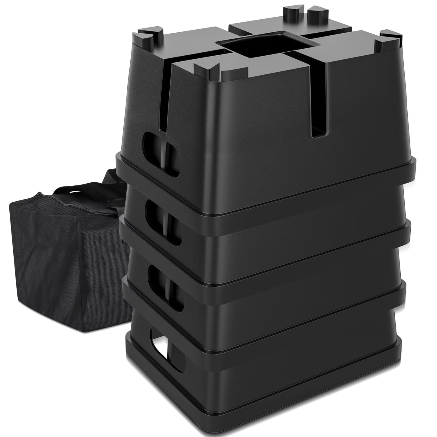 Aiqeek 4-Pack Trailer Jack Block, 25000 lbs Load Capacity, RV Stabilizer Blocks for Tongue Jack, Post, Foot, and 5th Wheel – Durable and Versatile RV Camping Accessories