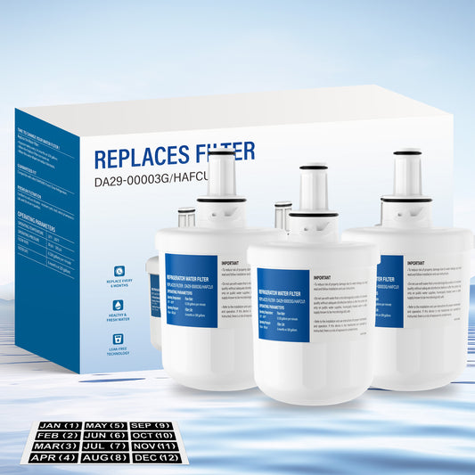 Aiqeek 3-Pack Refrigerator Water Filter NSF 42 Certified,Compatible with Aqua-Pure Plus/DA29-00003G/HAFCU1, 0.5 GPM Fast Flow