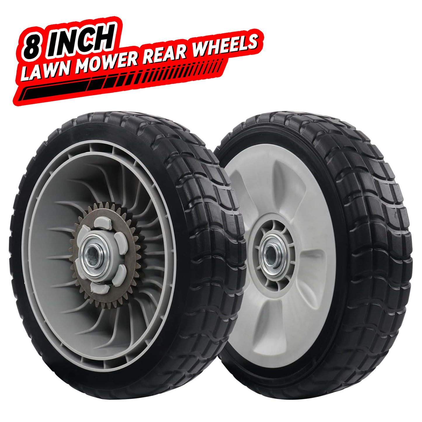 HRR216 Lawn Mower Drive Wheels Kit-2 Pcs 8" Rear Wheels 42710-VE2-M02ZE Replace for Honda HRR216 HRS216 HRT216 Walk-behind Lawn Mower