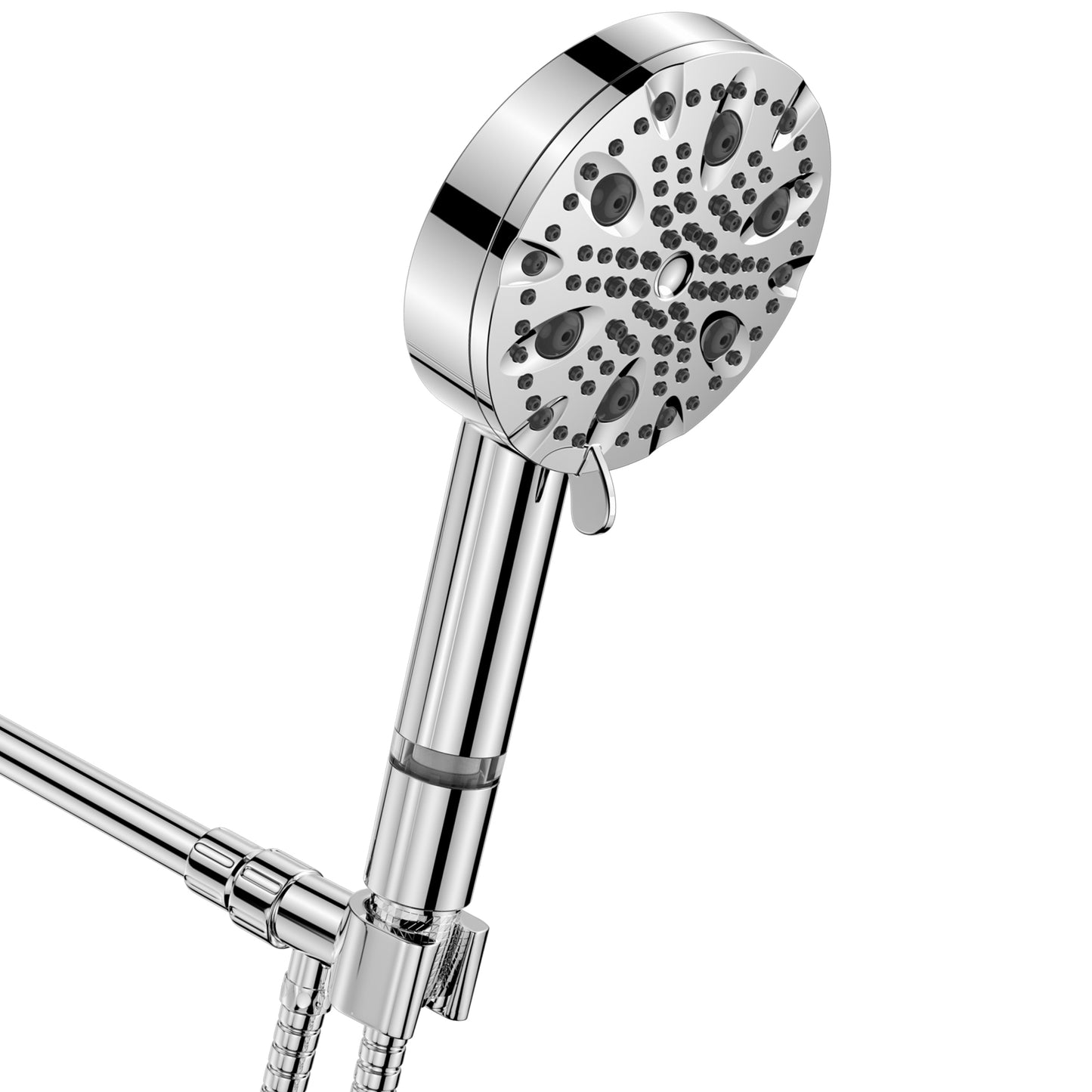 Lafati Handheld Shower Head Set - 9 Modes, 60" Hose, Easy Install - Detachable Rain Shower with Anti-Clog Nozzles and Filter Replacement for Full Body Coverage