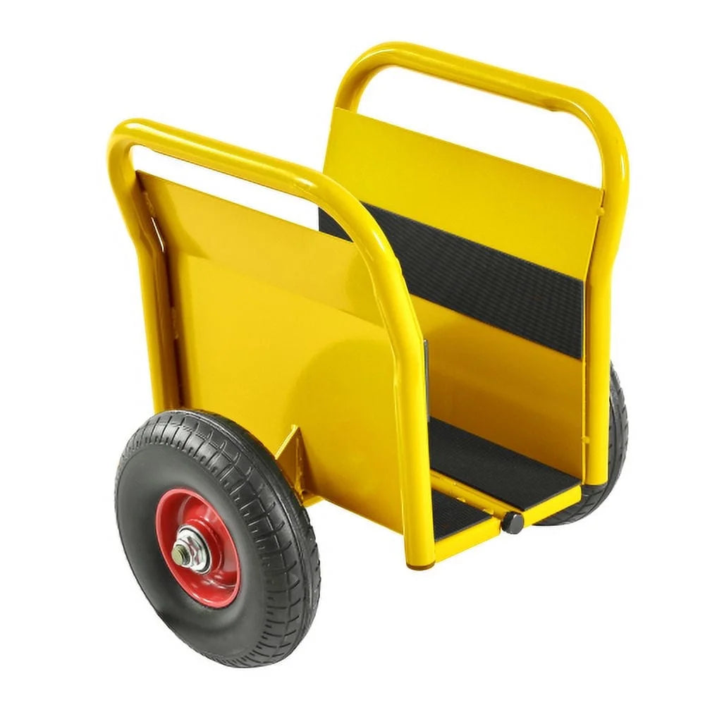 1000LBS Heavy Duty Panel Dolly, Slab Dolly, Two Handles, 9.3" Solid Rubber Tires, All-Terrain Movement for Heavy Drywall Sheet & Door Material,Yellow