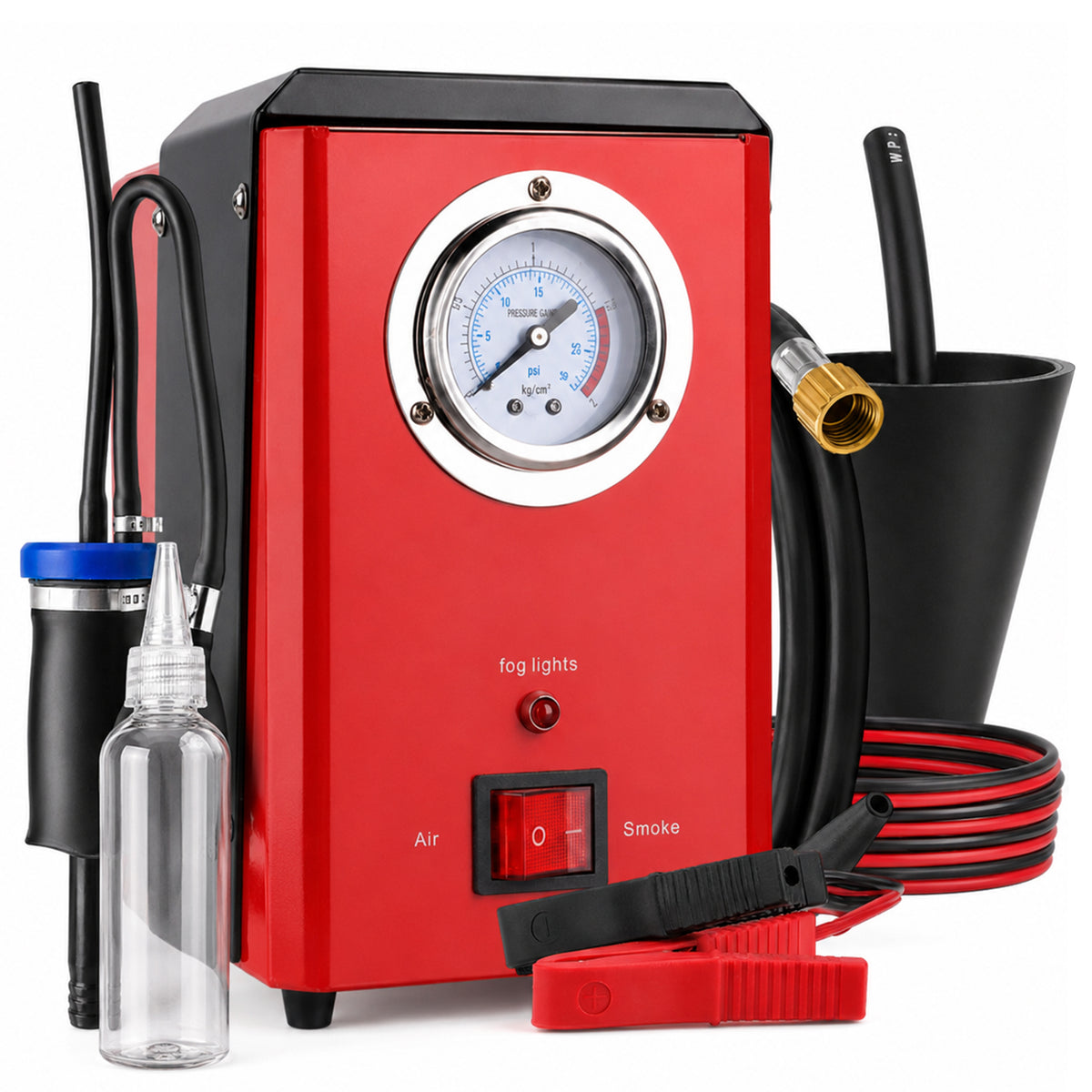 Lafati Automotive Smoke Machine, EVAP Vacuum Leak Detector, DC 12V Car Leak Machine with Pressure Gauge, Portable Leak Diagnostic Tester for Cars Motorcycles Trucks
