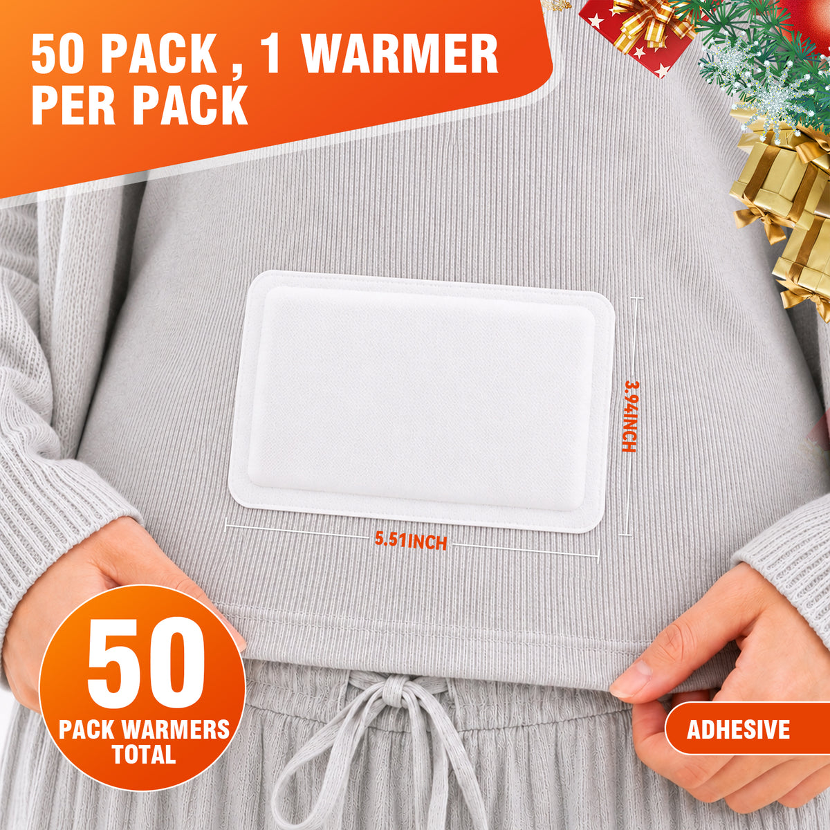 Aiychen Hand Warmers Large Body & Hand Warmers, 50-Pack, Air-Activated, Disposable, Long-Lasting, Dependable for for Hunting, Golfing, Spectating, Camping, 5.5 X 4 Inch, up to 10 Hours of Heating